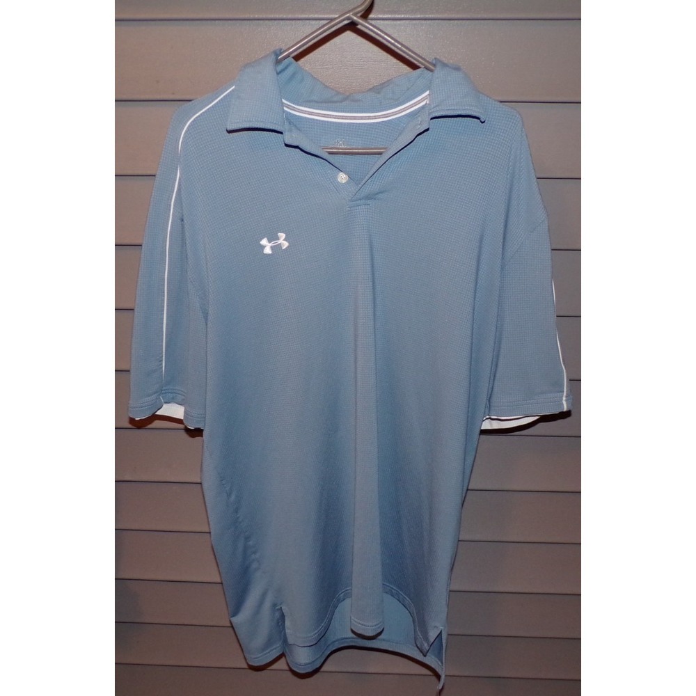 Under Armour Mens‎ XXL 2XL Gray Blue Short Sleeve Golf Polo Shirt